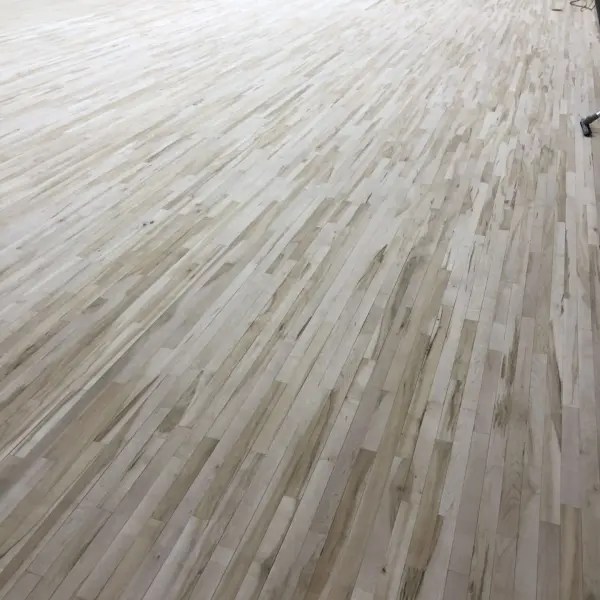 Basketball court sanding refinishing commercial LA Fitness Chicago