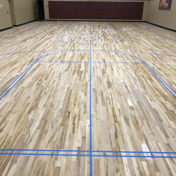 Basketball court line painting stencil Chicago commercial gym FLOORecki