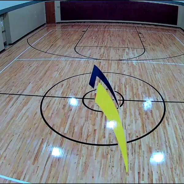 Commercial gym hardwood floor refinishing before after Chicago FLOORecki