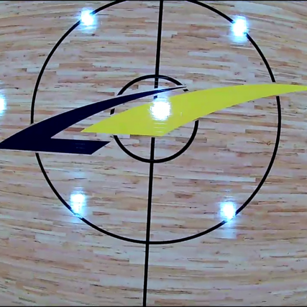 Court lines repainting professional stencil LA Fitness Chicago