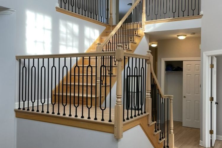 Natural floors refinished with Bona Traffic HD and Nordic seal Glenview FLOORecki Floors and Stairs Stairs update